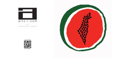Watermelon Palestine Map Greeting Card