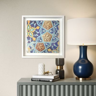 Geometric Blue Moorish Alhambra Tile Design – Stone Art