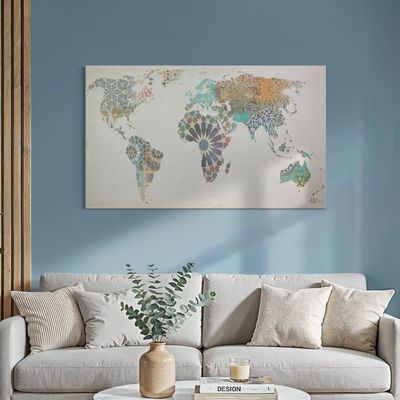 The World Map Geometric Design Premium Print Clearance