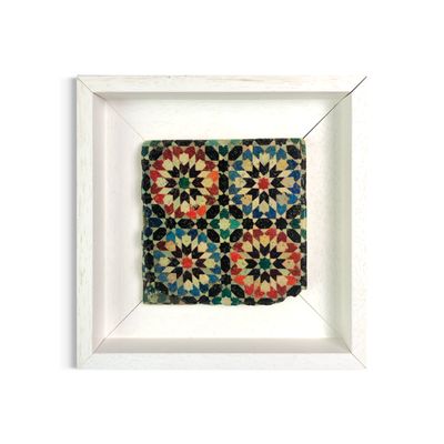 Madrasa Ben Youssef Marrakesh Moroccan Zellige Mosaic Design Framed Stone Art Clearance
