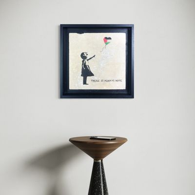 There is Always Hope Banksy's Girl with Palestine Balloon Design Stone Art Clearance
