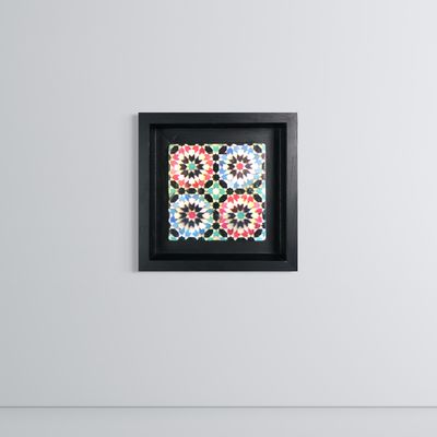 Madrasa Ben Youssef Marrakesh Moroccan Zellige Mosaic Design Framed Stone Art Clearance