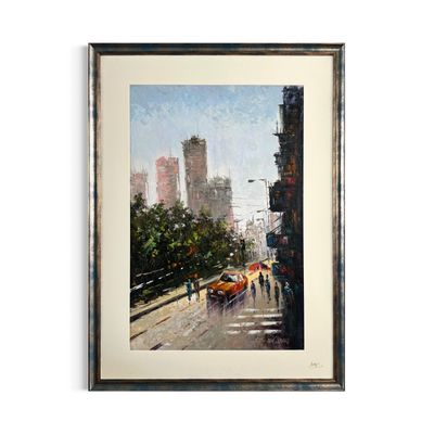A Life in Motion | Original Textured Oil Painting | Cream Mount Distressed Charcoal Frame A Life in Motion | Original Textured Oil Painting | Cream Mount Distressed Charcoal Frame