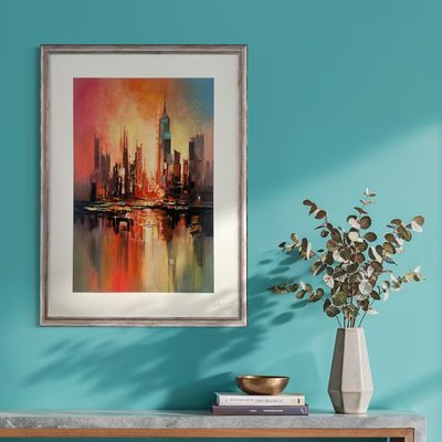 The Light Within | Original Textured Oil Painting | Cream Mount Distressed Silver Frame