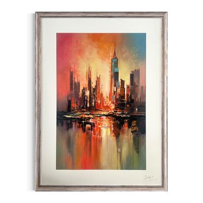 The Light Within | Original Textured Oil Painting | Cream Mount Distressed Silver Frame
