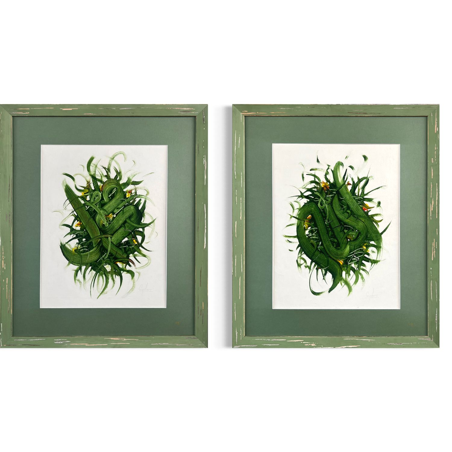 Allah &amp; Muhammad ﷺ – Hand-Painted Contemporary Arabic Calligraphy Oil Painting Set
