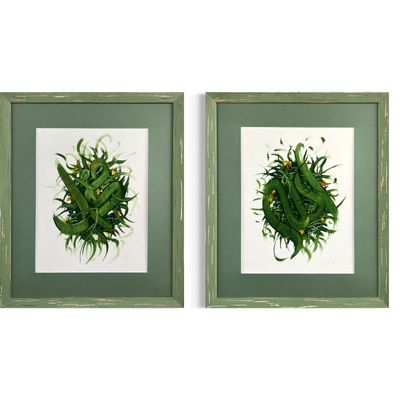 Allah &amp; Muhammad ﷺ – Hand-Painted Contemporary Arabic Calligraphy Oil Painting Set