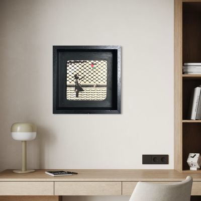 Banksy's Girl with Keffiyeh &amp; Palestine Balloon Design Stone Art Clearance