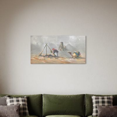 Bedouin &amp; Camel – Premium Giclée Print | Desert Art by Husain Daud Clearance