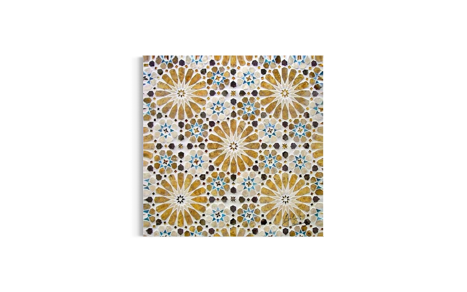 Moroccan Zellige Fountain Design – Giclée Premium Print, Frame Colour: Un-framed, Size: Small