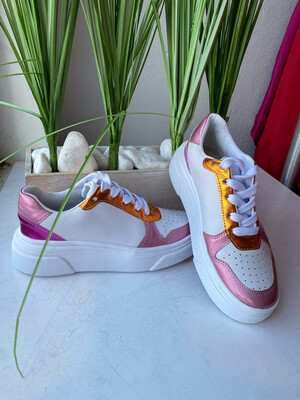 Aria Pink/Orange Metallic Sneakers