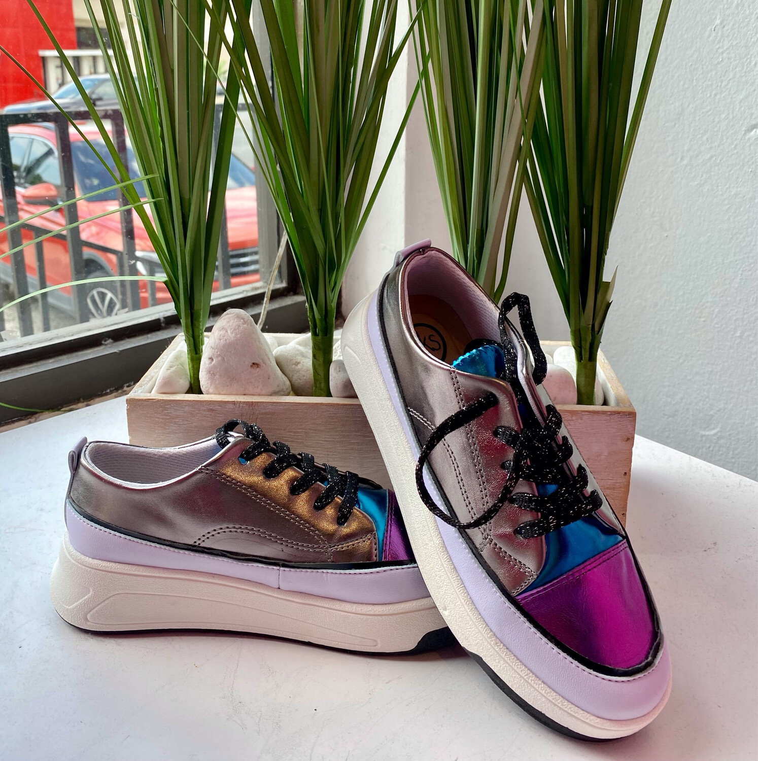 Sandra Tornasol Pewter Sneakers