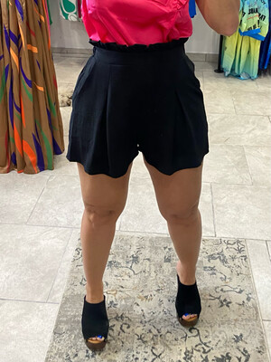 Black/ Hot Pink/ Royal Blue Pull On Shorts With Pockets