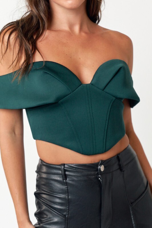 Hunter Or Black Tube Corset Top, Size: S, Color: Hunter