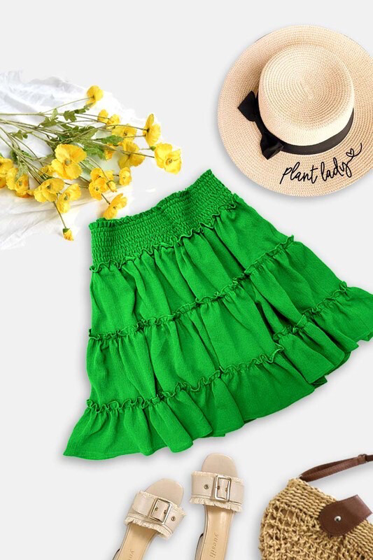 Kelly Green Or Black Bubble Ruffle Skirt