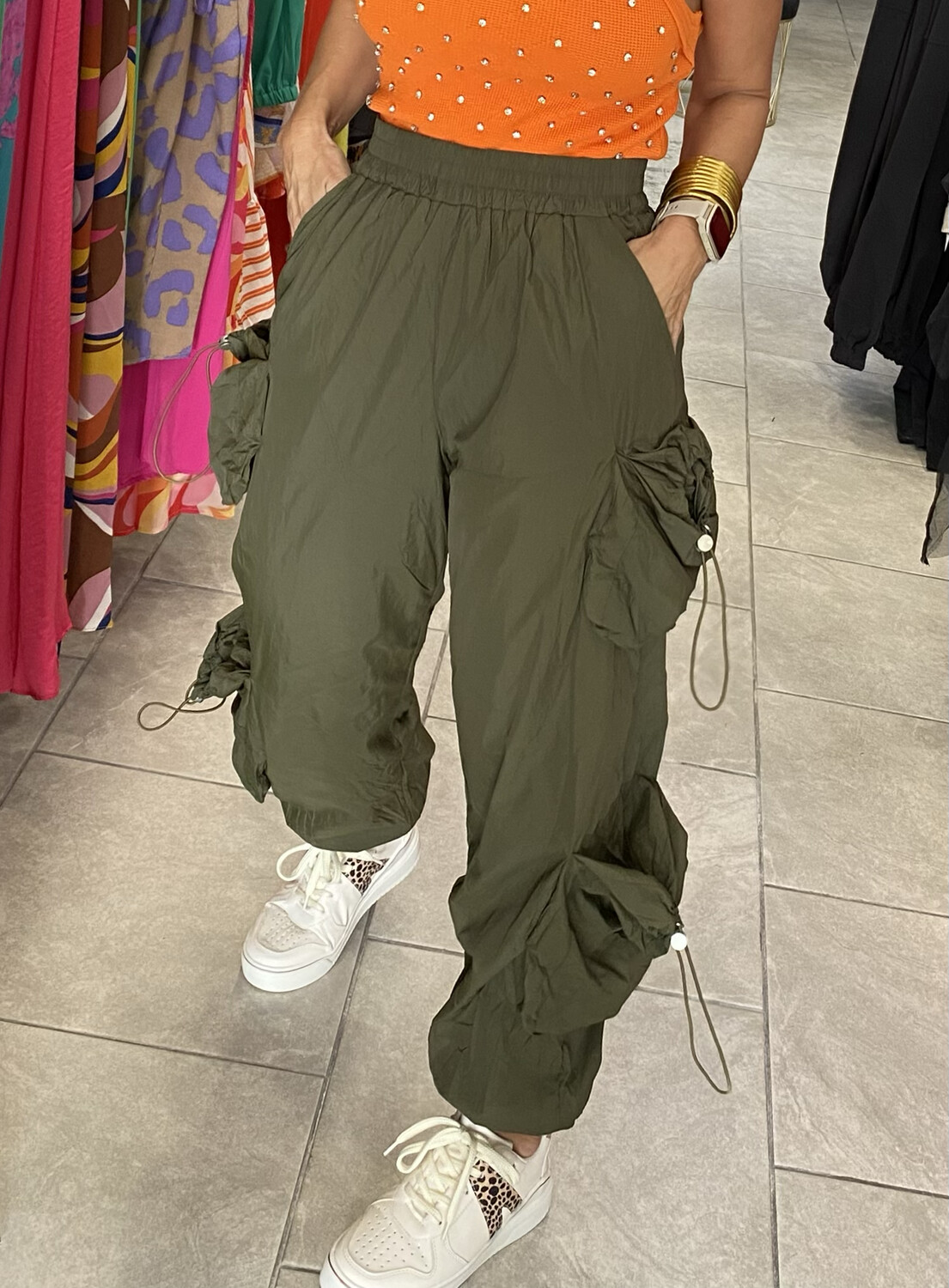 Olive Or Black Parachute Pants