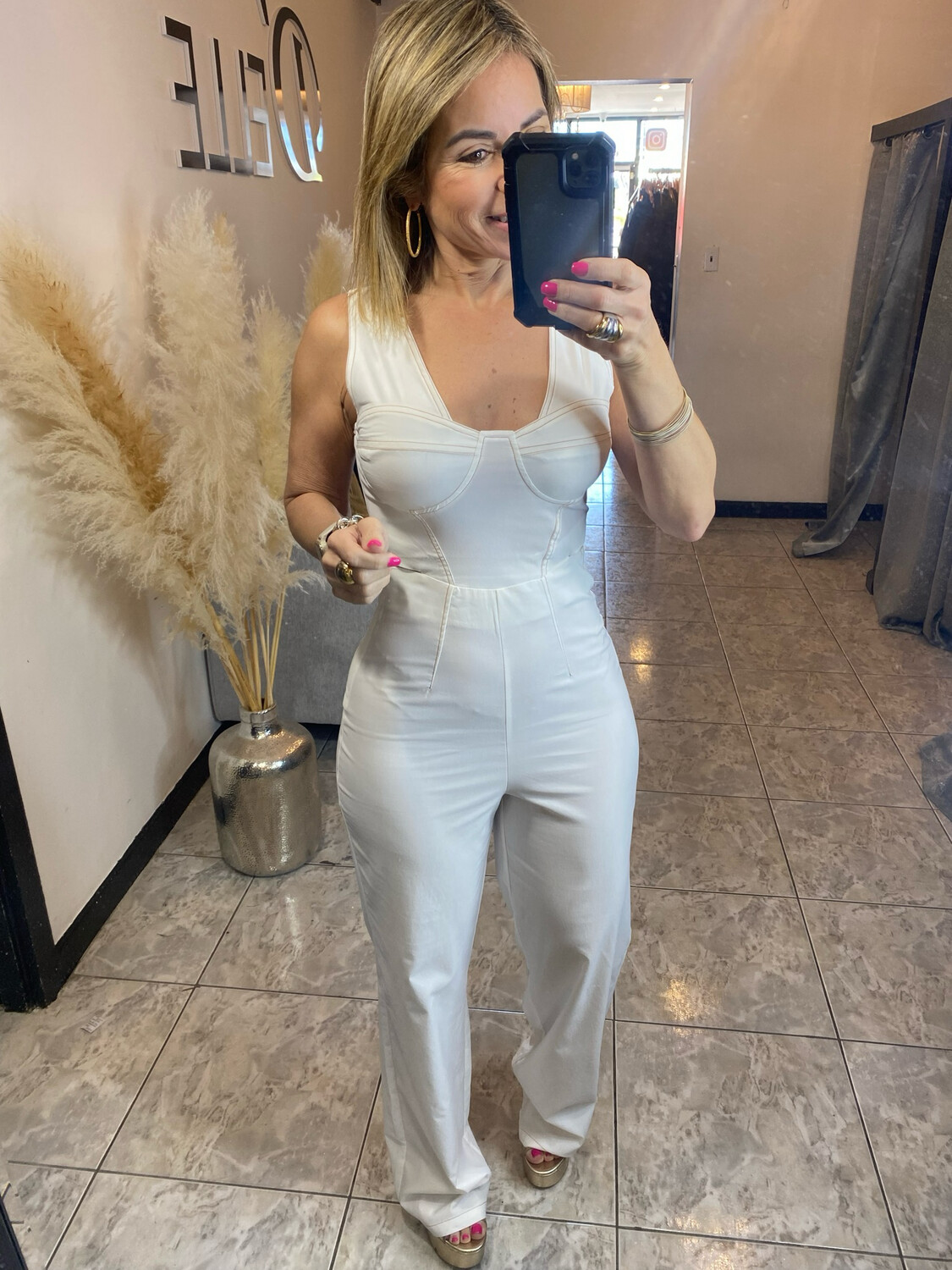 White Cut Out And Open Back Jumpsuit