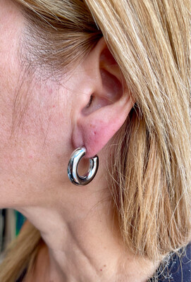 Silver Medium Chunky Earing