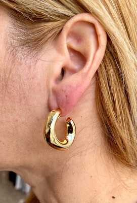 Gold Squared Chunky Earing