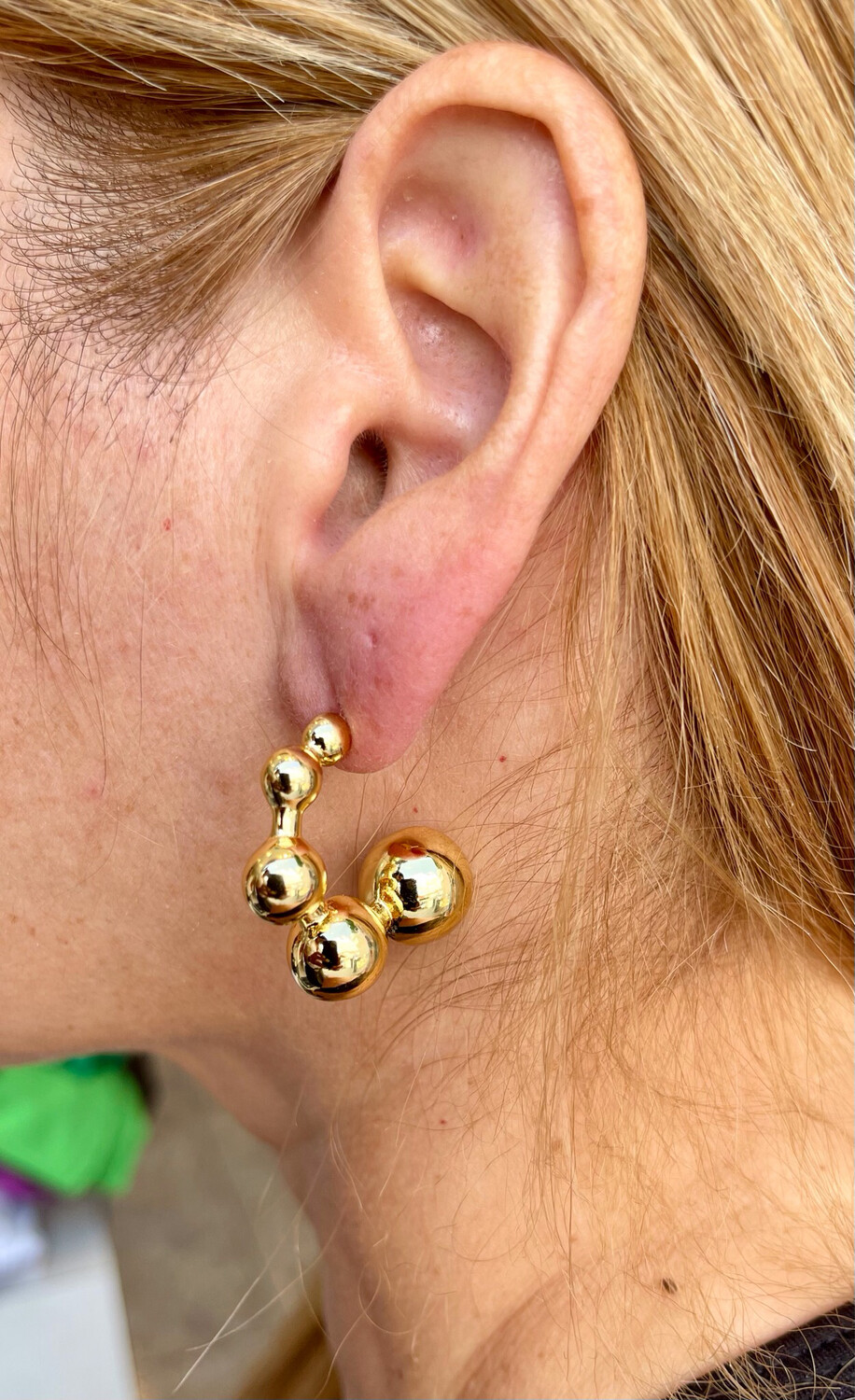 Gold Chunky Balls Earing