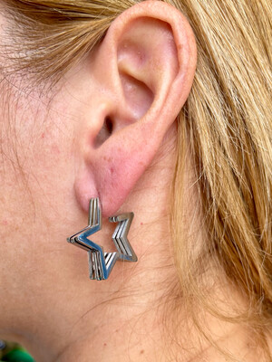 Silver Or Gold Tri-Star Earing