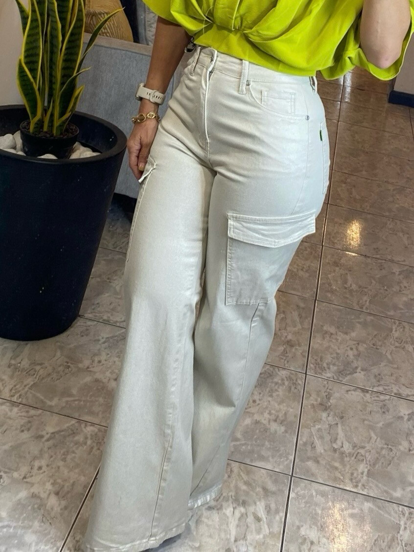 Natural Beige Cargo Pants