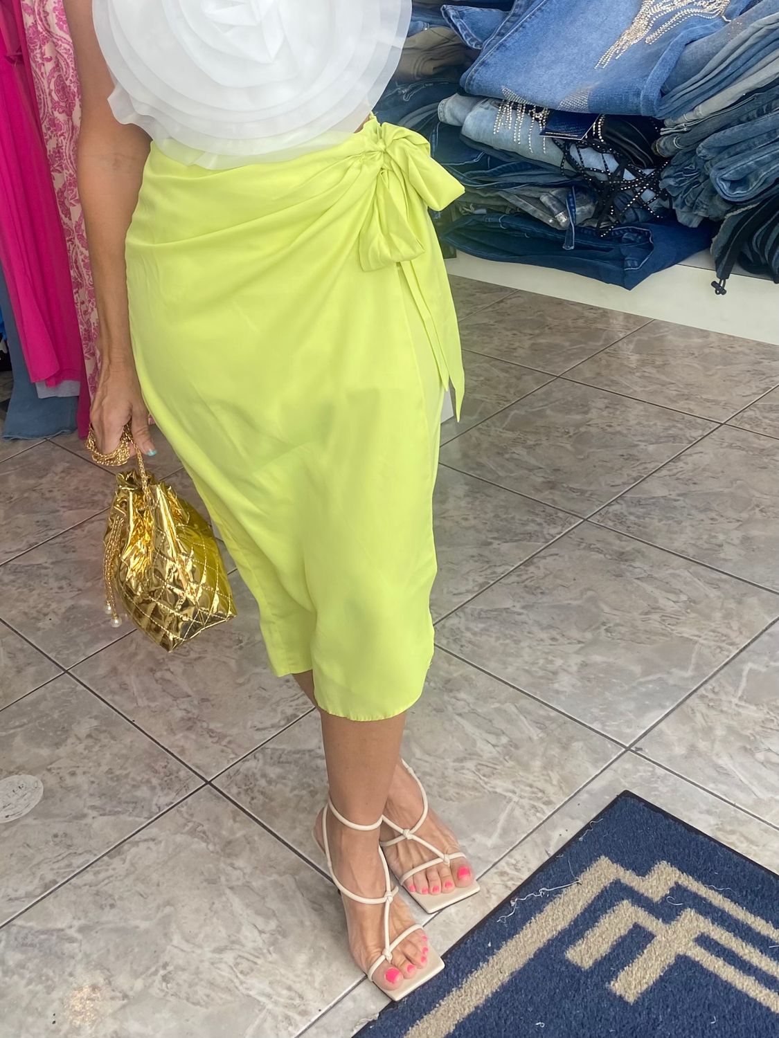 Lime Or Black Wrap Skirt