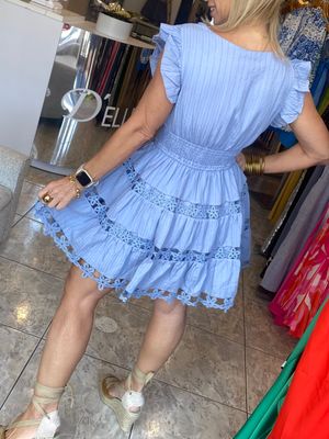 Denim blue short dress