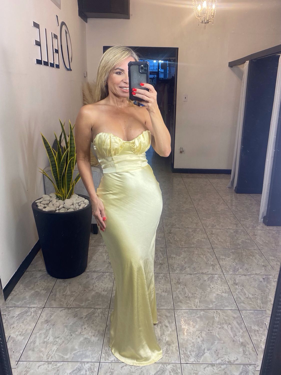 Lemon Strapples Cute Long Dress