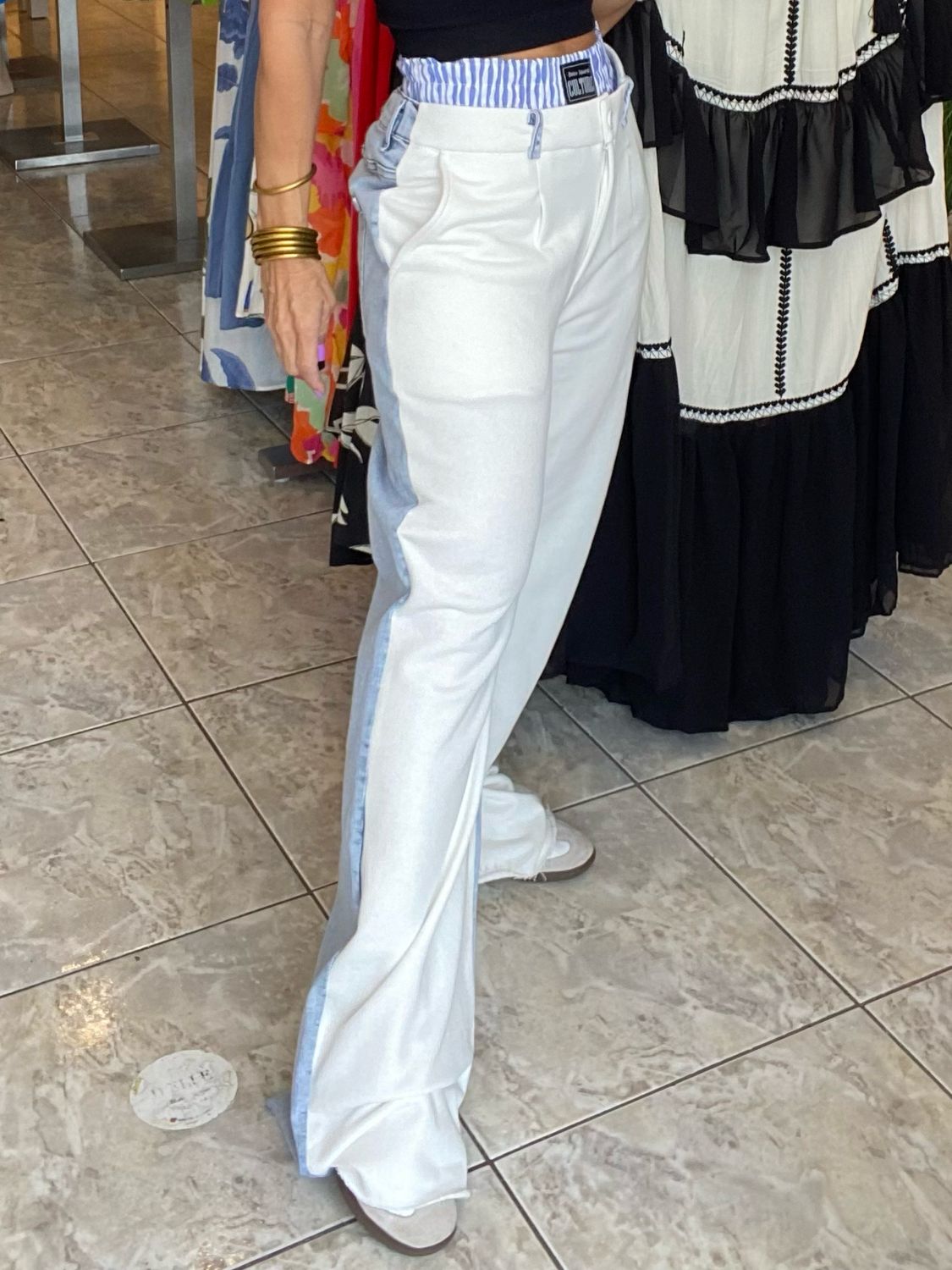 White Or Black Denim Pants