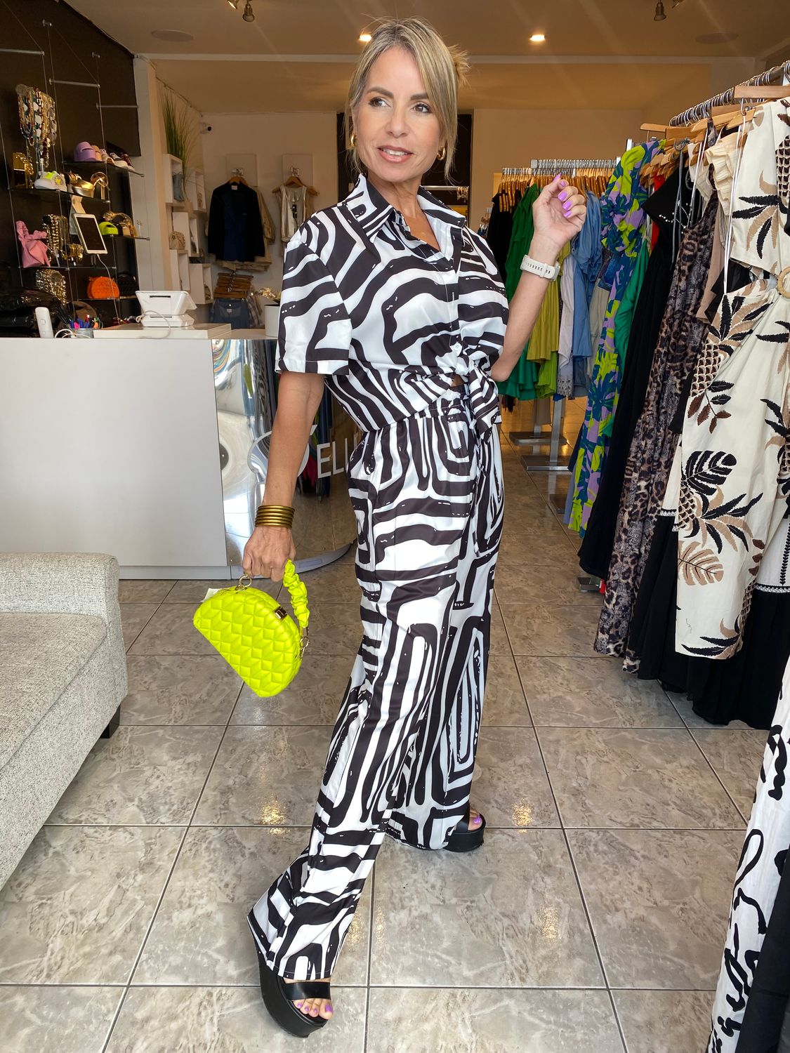 Black And White Vouge Vibes Top And Pant Set