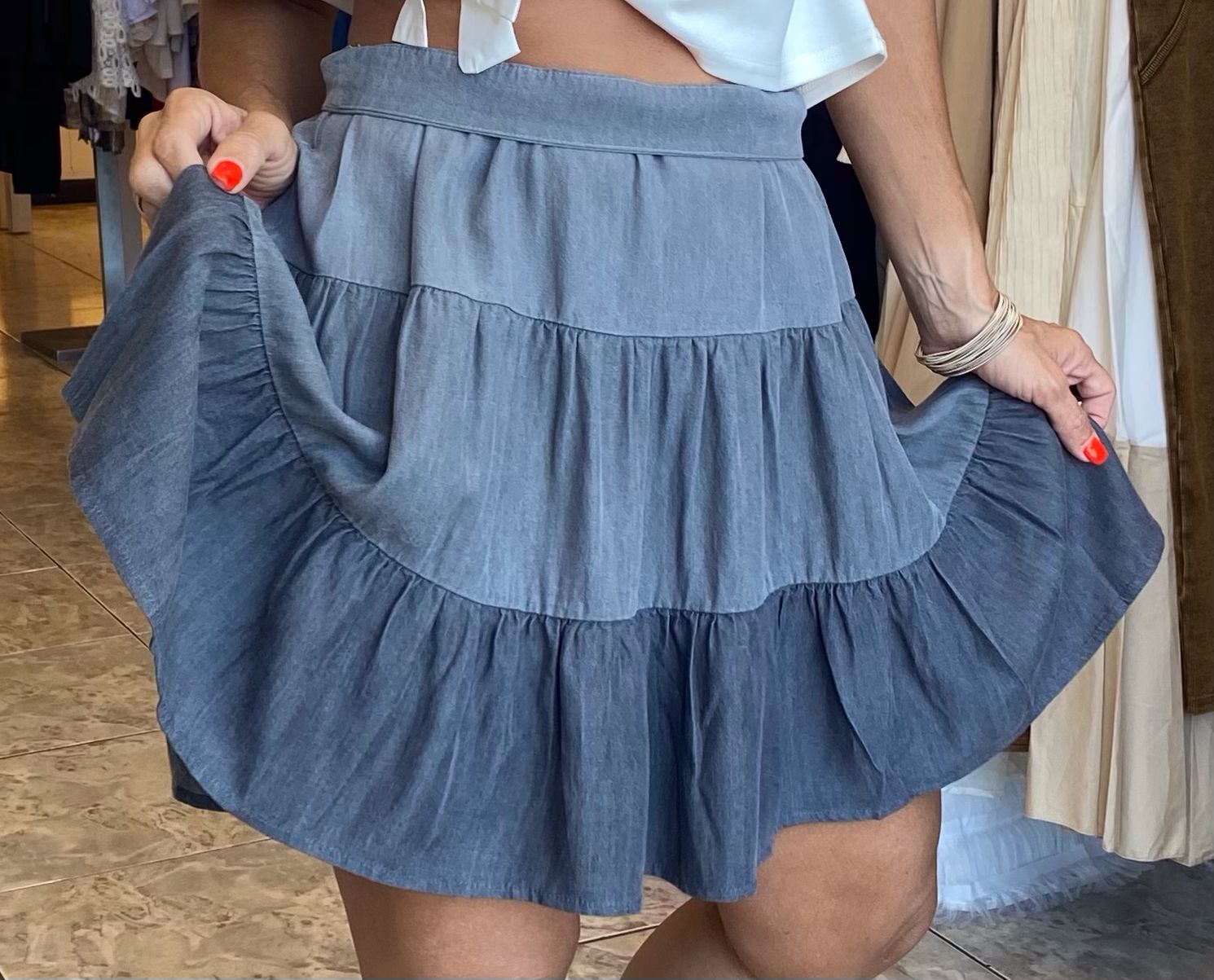 Black Ombre Tencel Skirt