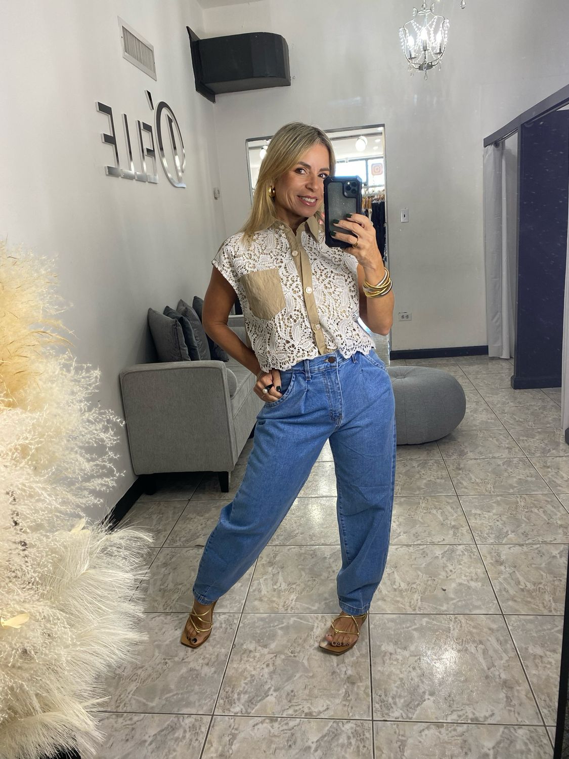 Medium Stone Balloon Cute Jeans