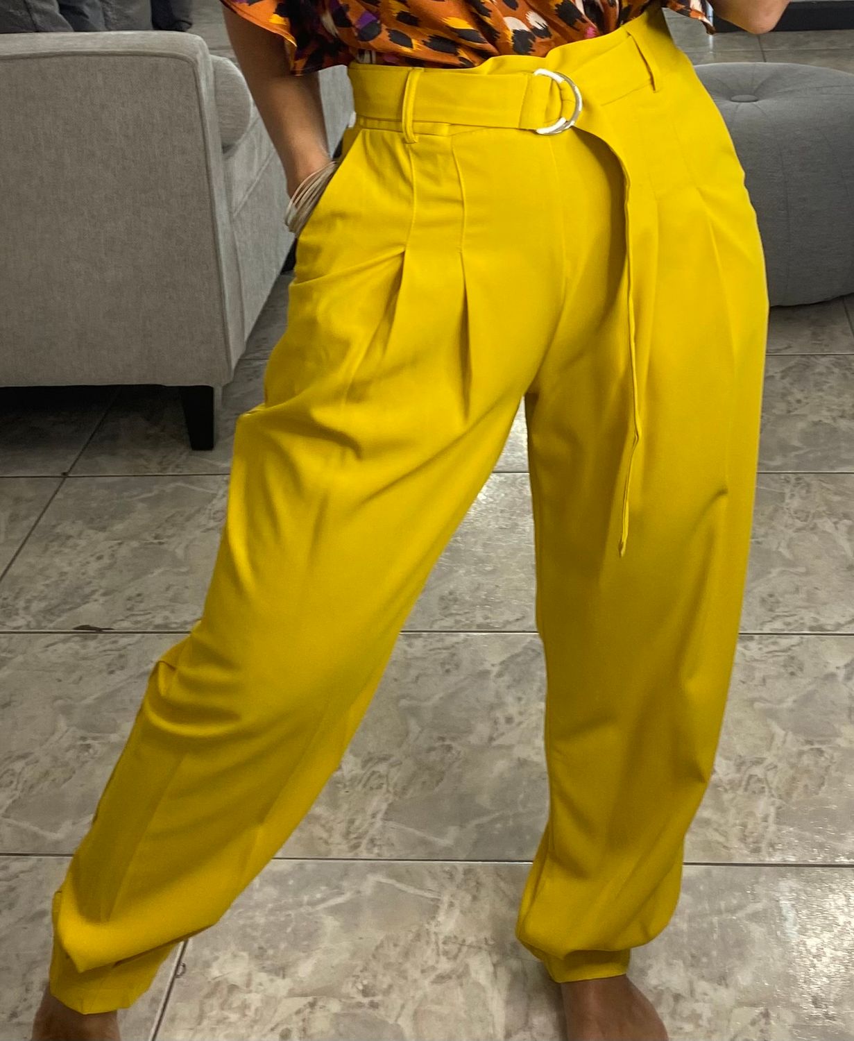 Sunny Yellow Or Red Office Pants