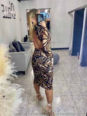 Animal Print Long Sleeve Pencil Dress