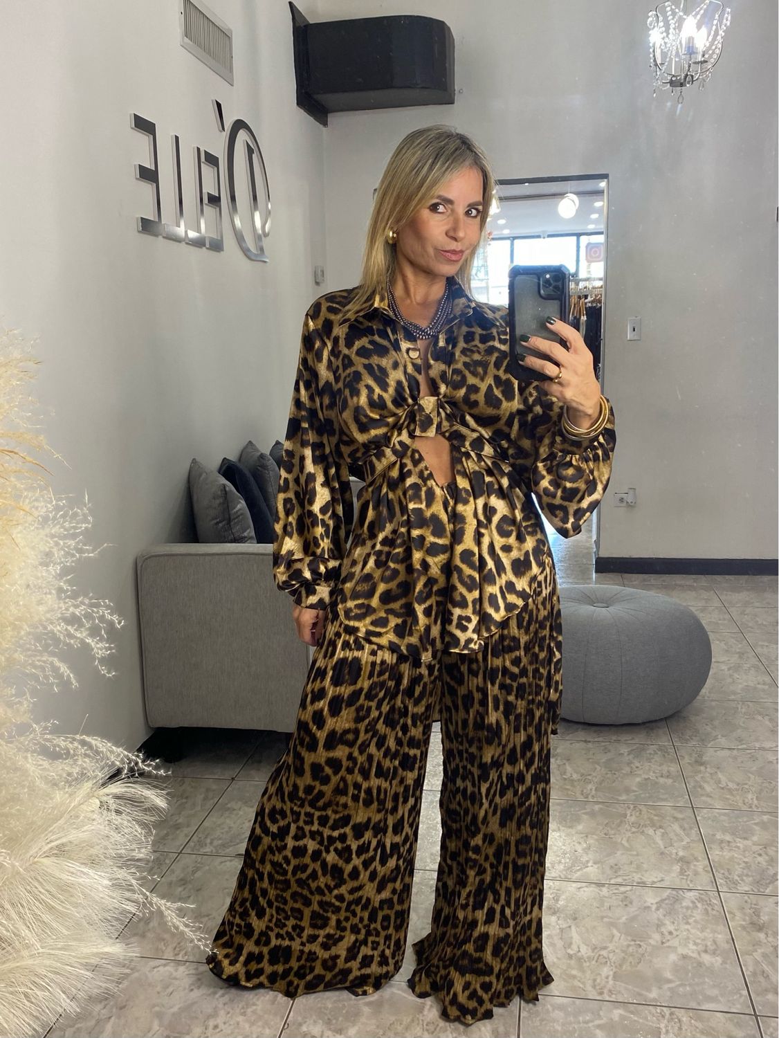 Cheetah Print Pant Set