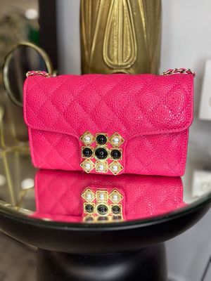 PINK BAG WITH GOLD DETAILS
