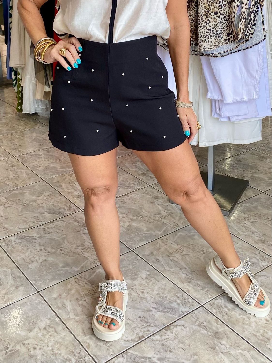 Black Pearl Detail Short