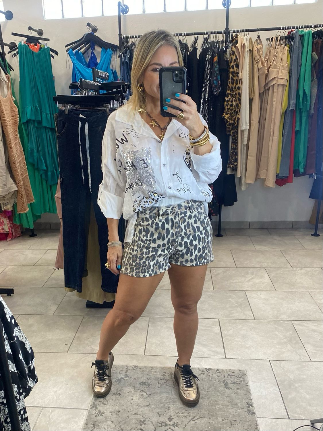 White Casual Chic Patch Blouse