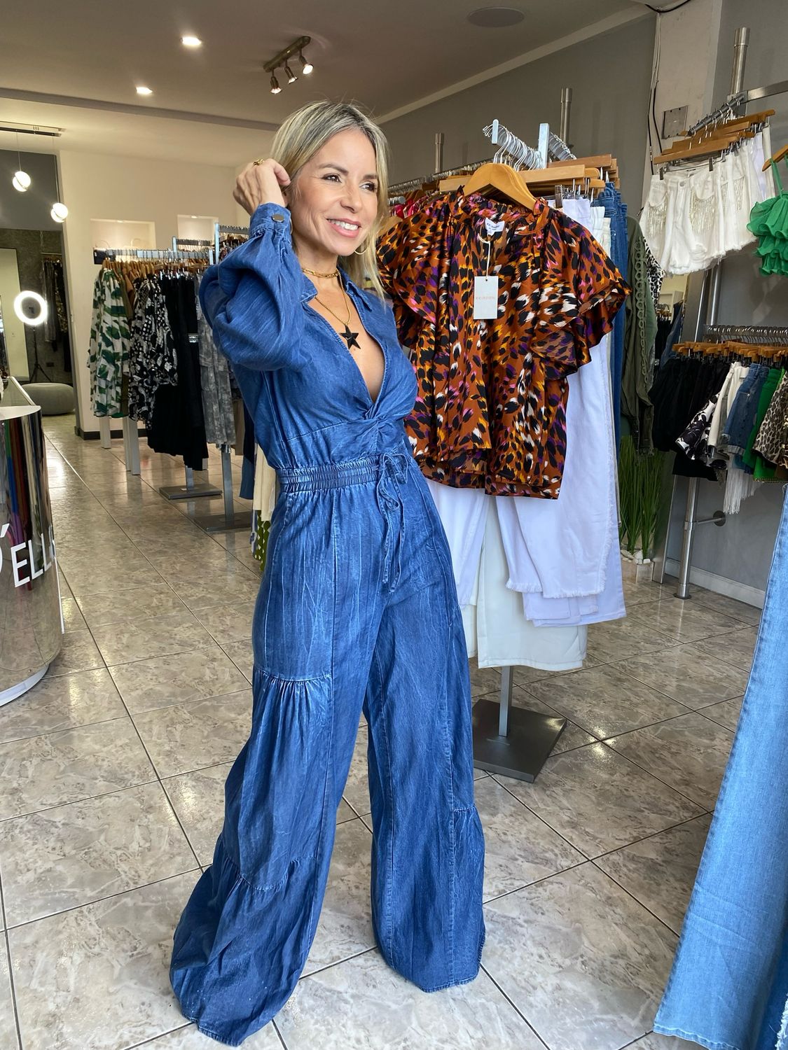 Dark Blue Boho Jumpsuit
