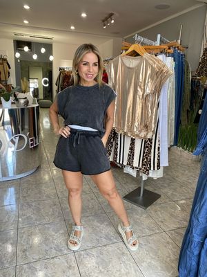 Grey Sporty Short Set
