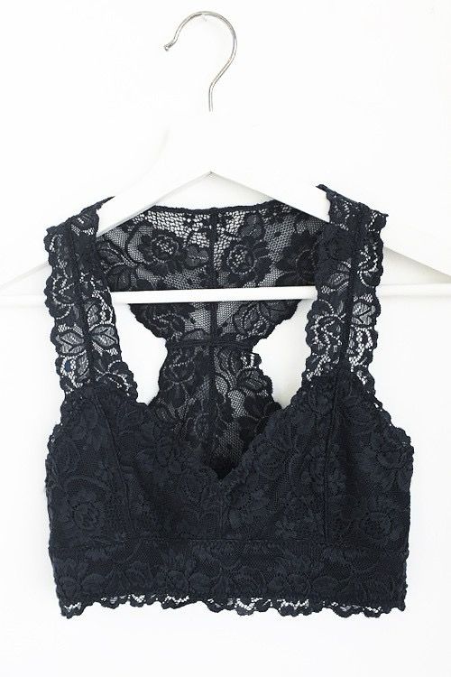 Black Or LT Taupe Lace Racerback Bralette