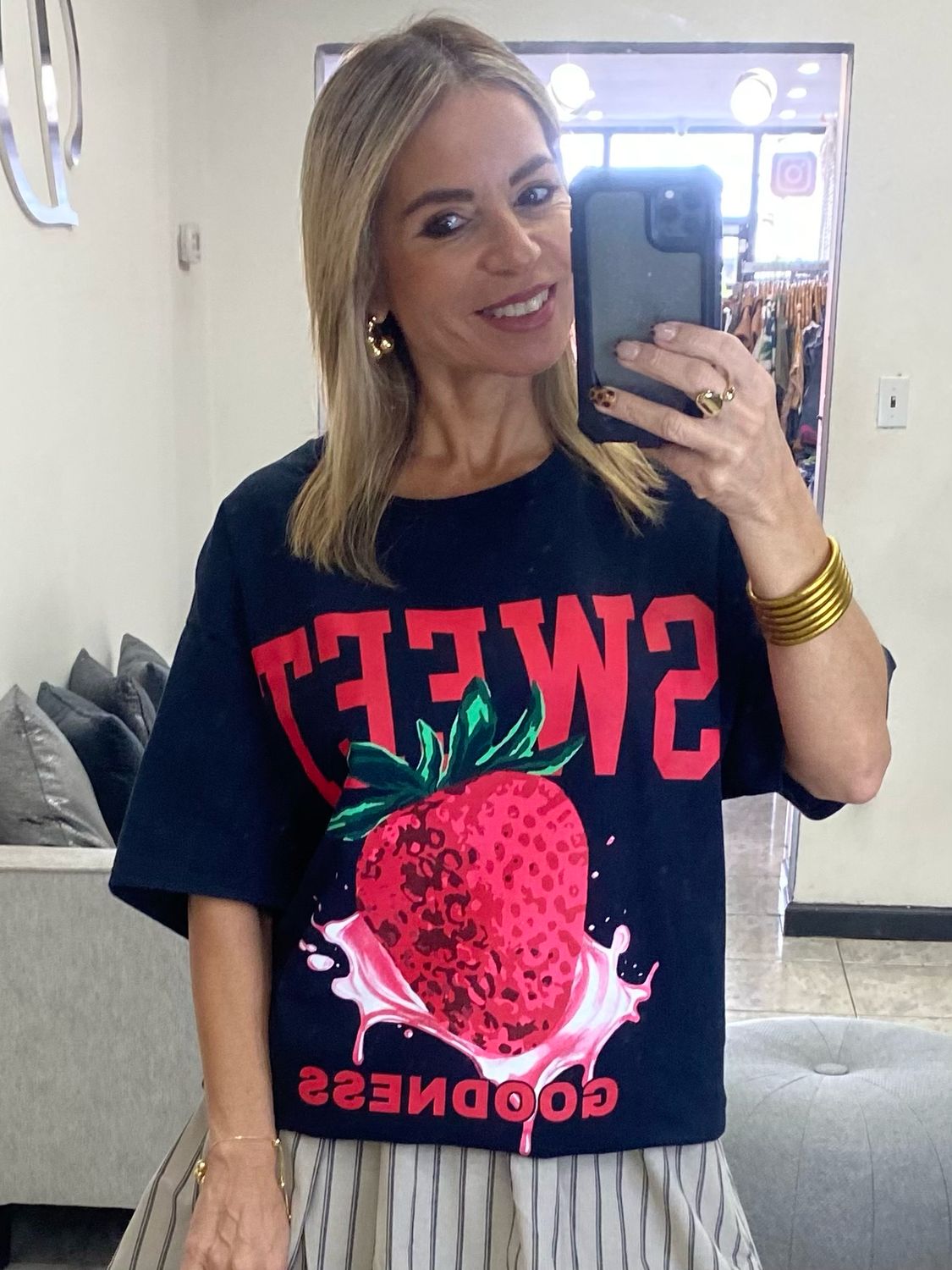 Black Strawberry T Shirt