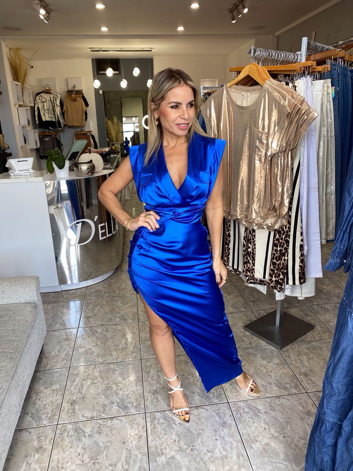 Royal Blue Satin Set