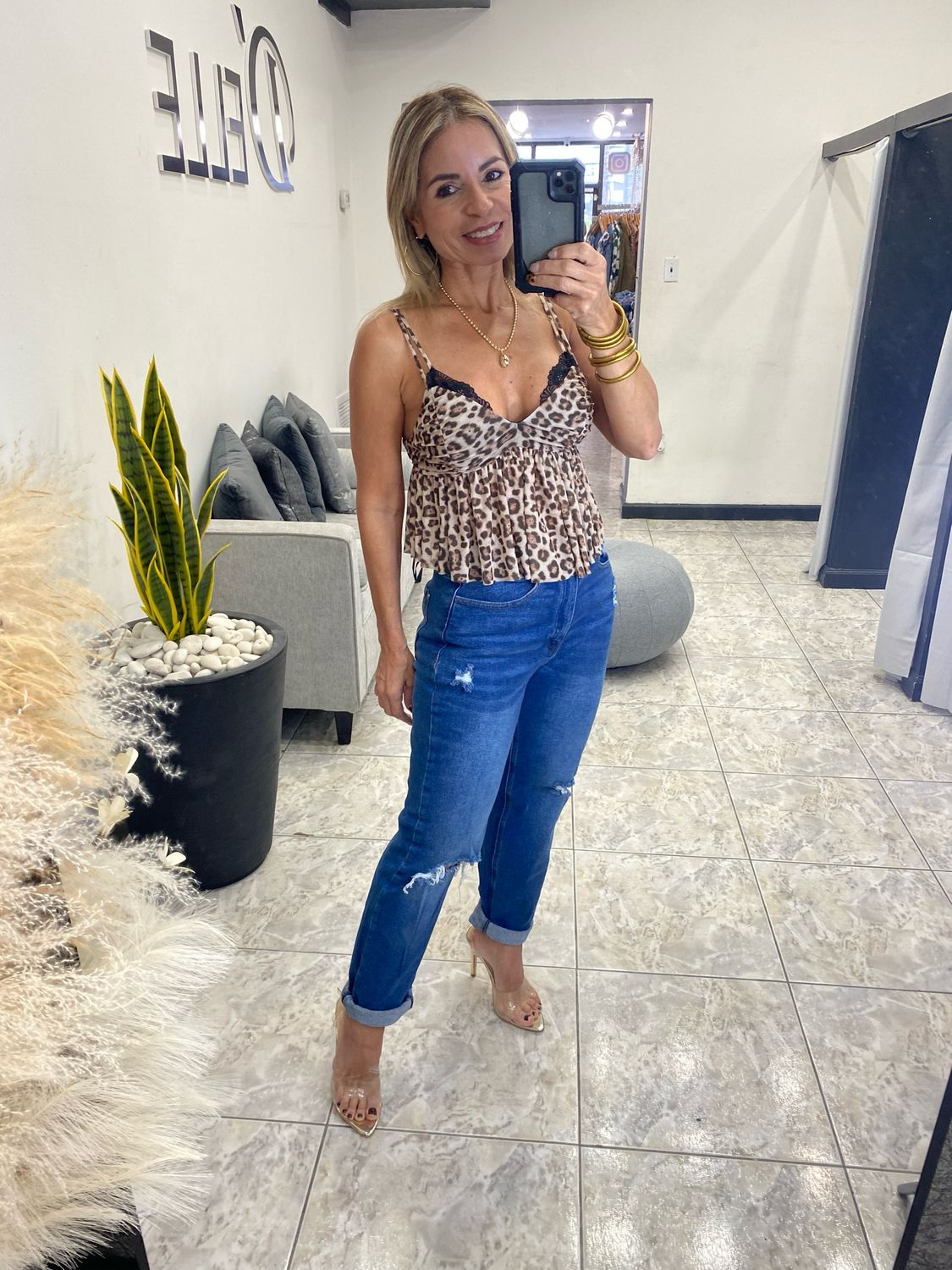 Leopard Cami Top