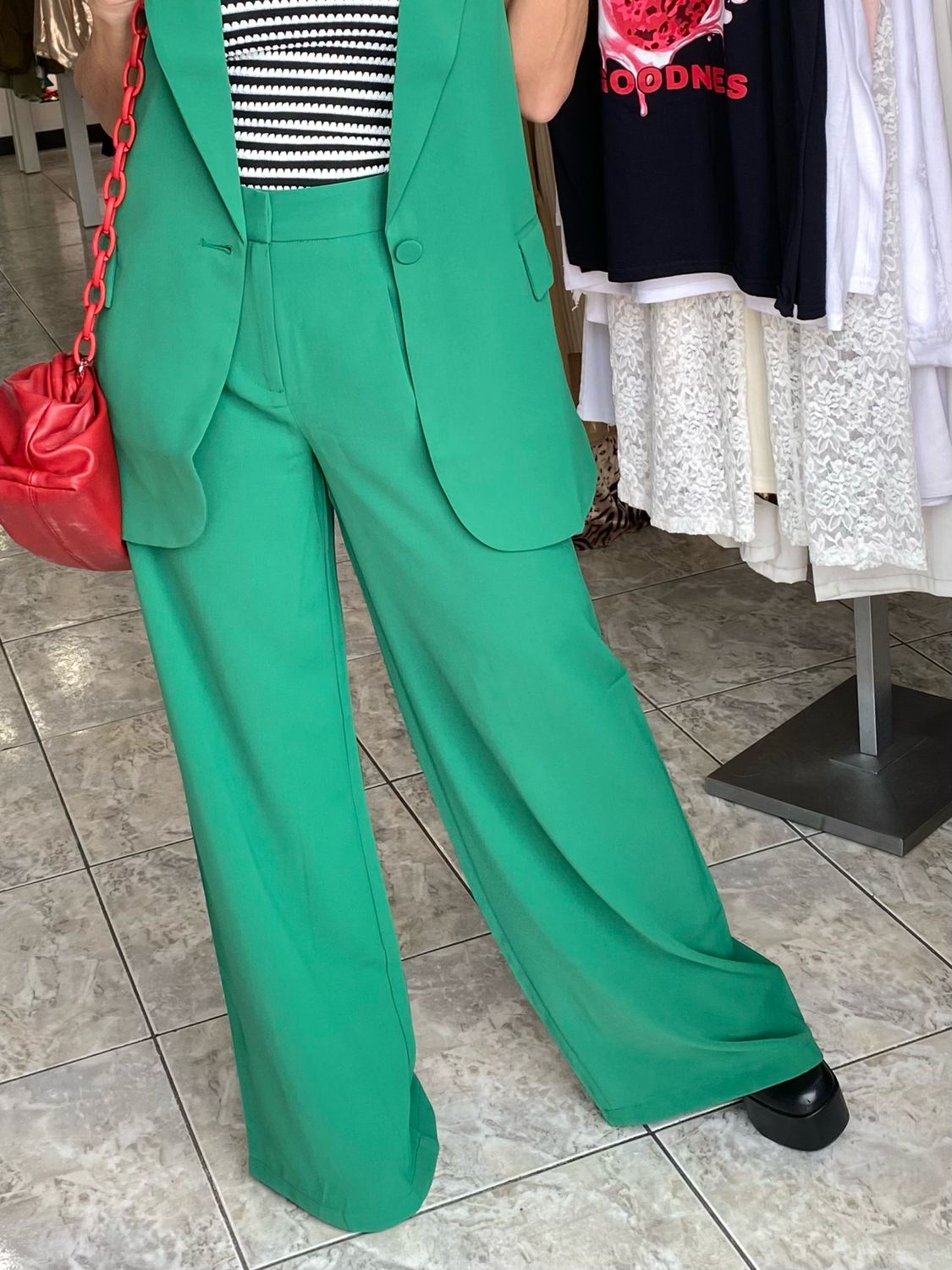 H. Green Wide Leg Pants
