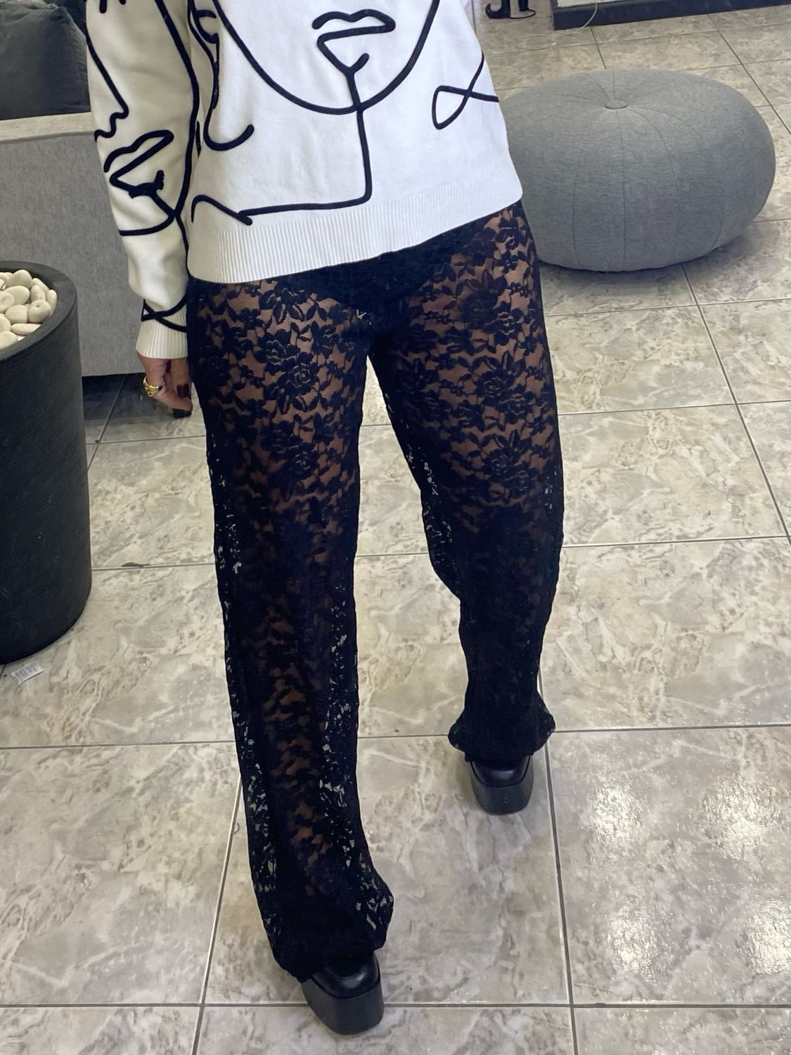 Black Or White Lace Sexy Pants