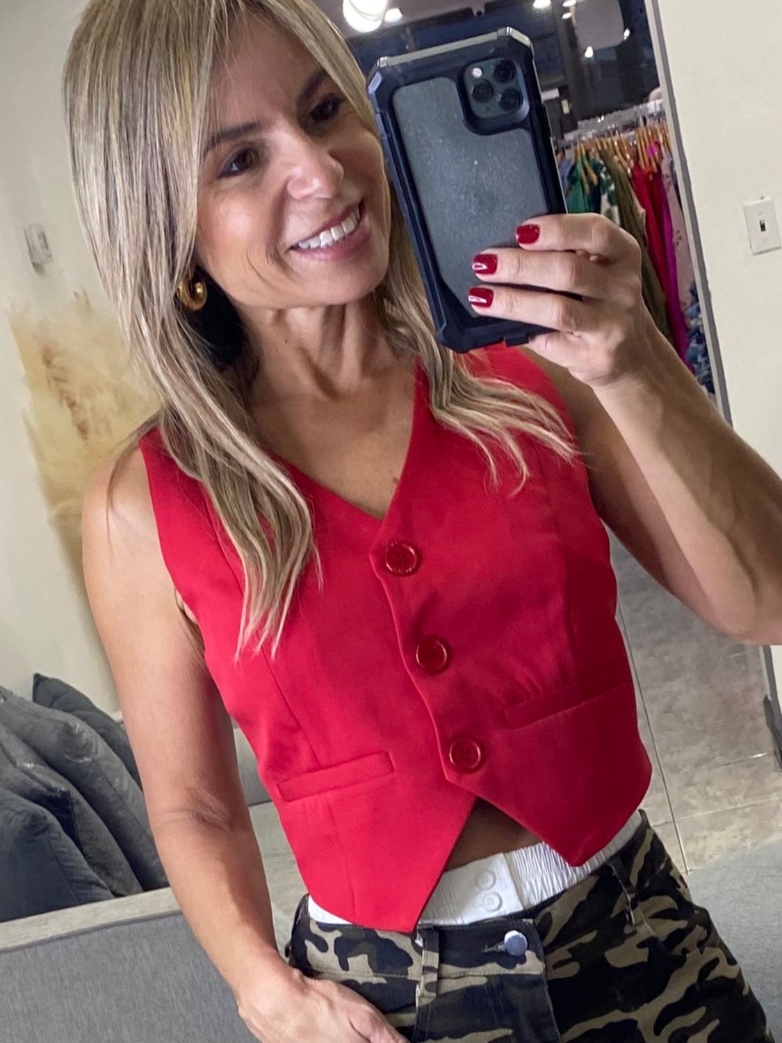 Red Or Black Crop Vest