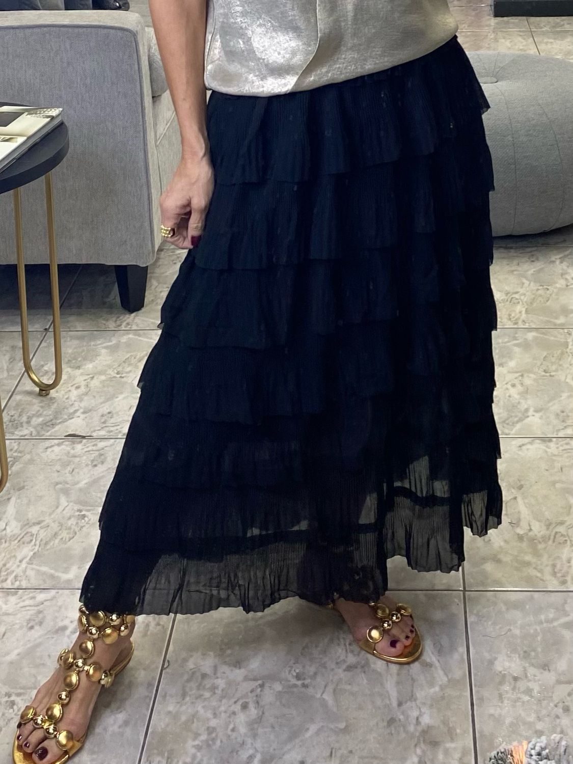 Black Ruffle Skirt