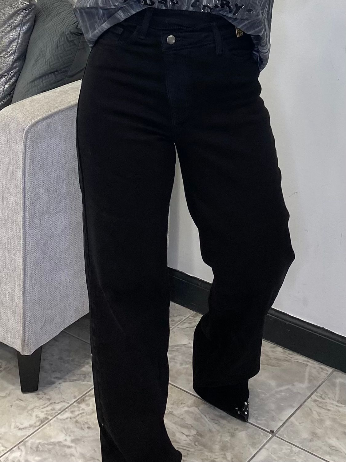 Black Denim Pants